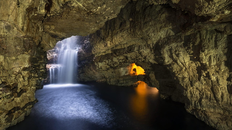 outdoors, water, rock - object, durness, limestone, travel, day, travel destinations, geology, cave, scenics - nature, smoo cave, formation, long exposure