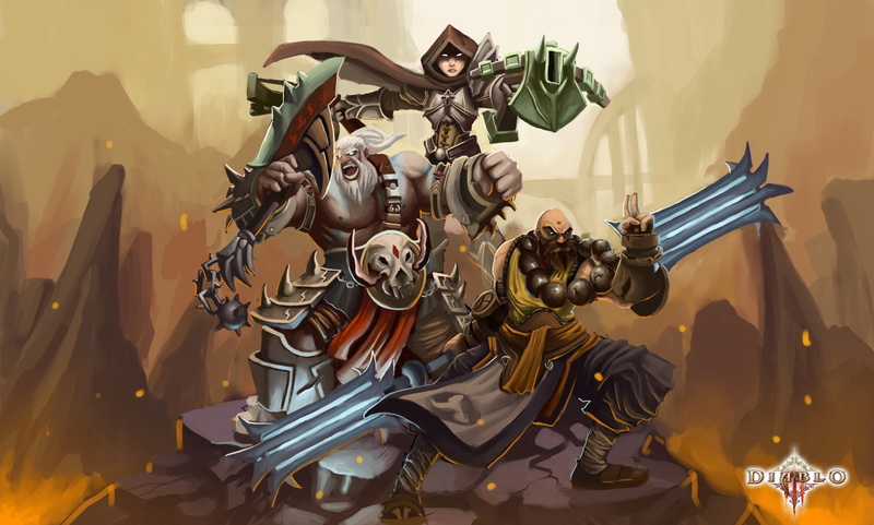 Diablo III, Monk (Diablo III), Diablo, Barbarian (Diablo III), Demon Hunter (Diablo III), 1080P