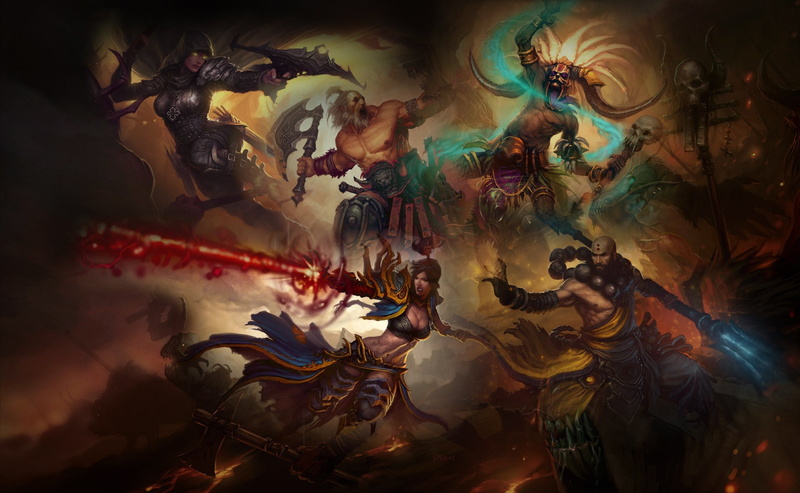 1080P, Demon Hunter (Diablo III), Diablo III, Diablo, Monk (Diablo III), Wizard (Diablo III), Barbarian (Diablo III), Witch Doctor (Diablo III)