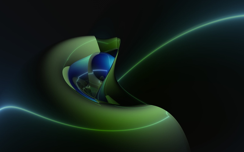 3d and abstract, fluid, abstract, 1080P, green