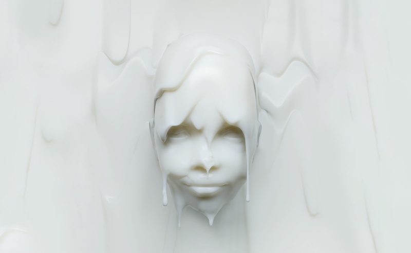 Melted, wax, Flow, fluid, Face, liquid, Halloween, White, 3D, Artistic, candlewax, ghost, CGART, 2K