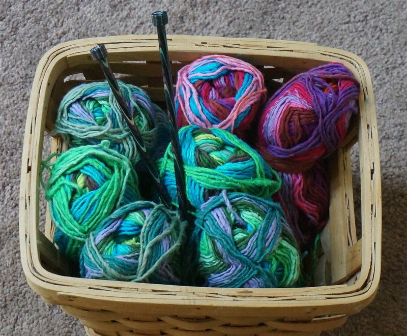 textile, wool blend, table, high angle view, green color, yarn, art and craft, indoors, no people, wool, ball of wool, 2K, abundance, variegated, knitting basket