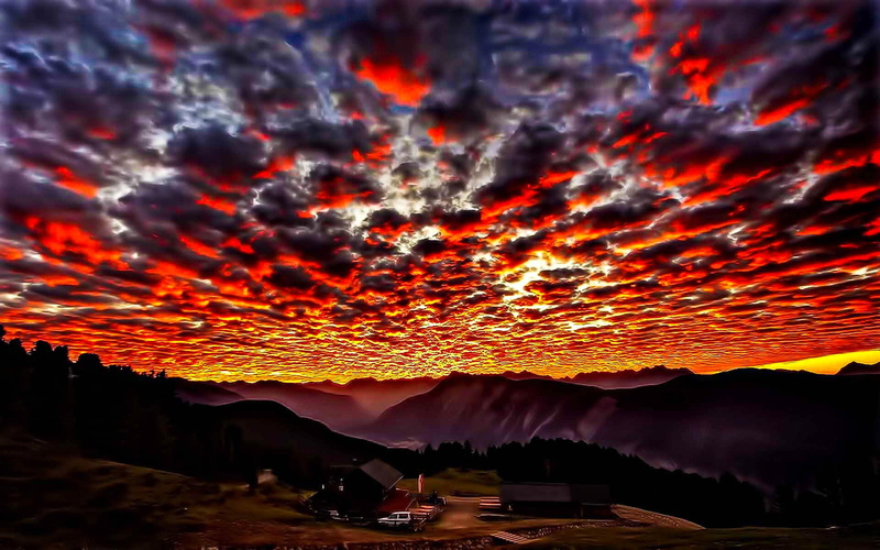 cloud, 3d and abstract, beauty, burning, mountain, 1080P, lava, nature, ember