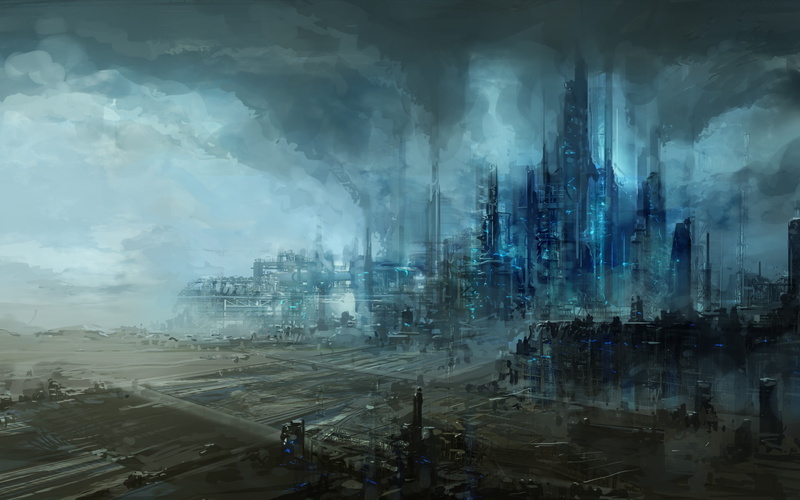 1080P, plant, haze, ChrisCold, art, the city