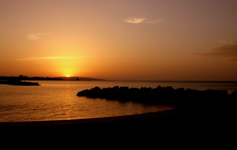 silhouette, sicily, land, tranquil scene, no people, beach, sky, tranquility, outdoors, water, trapani, nature, sunset, sea, evening, idyllic, cloud - sky