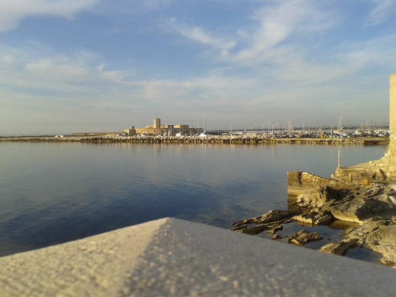 sea, Italy, built structure, Trapani, water, sunlight, nature, sky, landscape, scenics - nature, solid, day, outdoors, Sicily, rock - object, reflection
