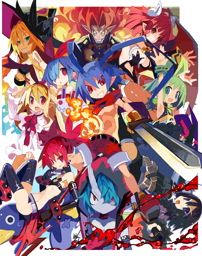 Makai Senki Disgaea, 4K, Disgaea, simple background, Miyakawa106, Etna, Laharl, anime, vertical, anime girls