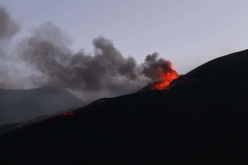 active volcano, heat - temperature, geology, mountain, eruption, 4K, scenics - nature, no people, sky, explosion, beauty in nature, italy, power in nature