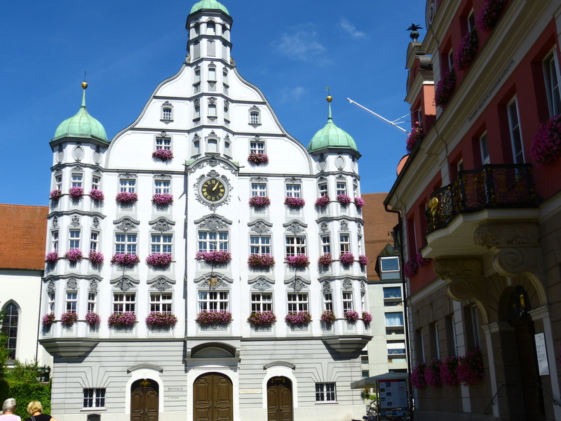 memmingen, travel, 4K, no people, history, town hall, day, outdoors, low angle view, ornate, facade, historically, architectural column, religion, built structure