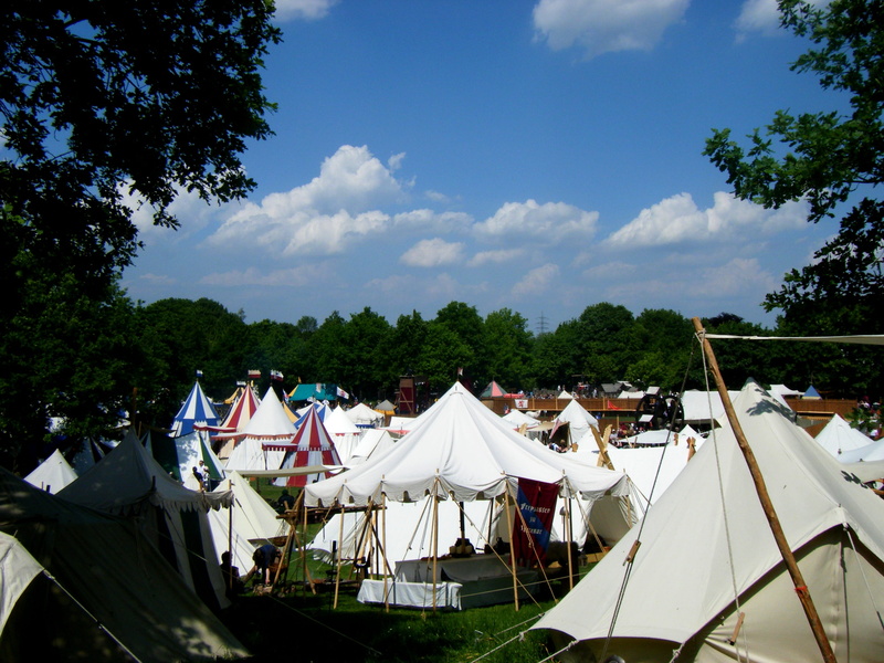 tent, medieval market, tree, plant, land, sunlight, sky, middle ages, architecture, stock, nostalgia, no people, building exterior, tent city, outdoors