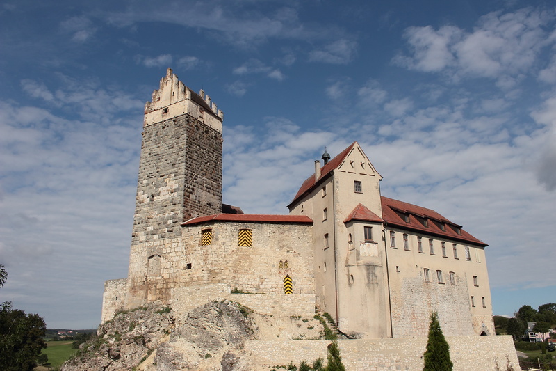medieval, day, Castle, oberdischingen, europe, architecture And Buildings, clock, cloud - sky, fort, knights castle, famous Place, built structure, baden württemberg
