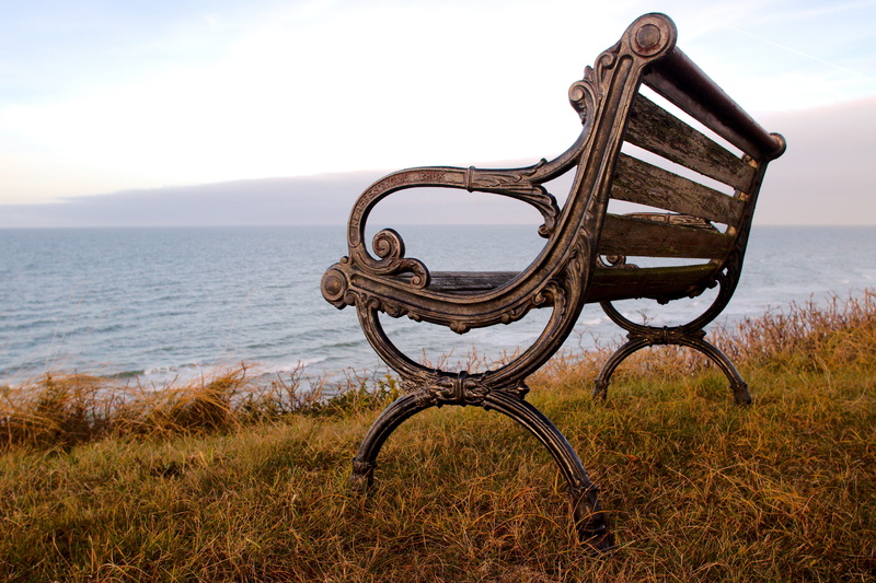old bench, water, horizon over water, plant, out, ornament, denmark, day, dune, relax, coast, Baltic Sea, scenics - nature, tranquility, forged, park bench