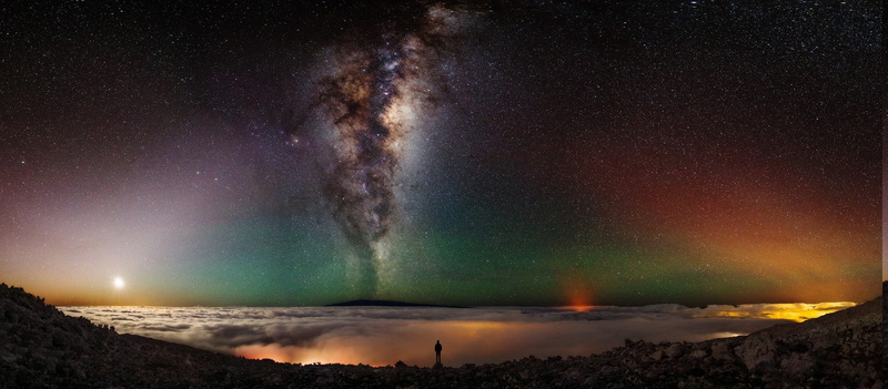 mist, landscape, clouds, Long Exposure, nature, cloud - sky, illuminated, environment, star - space, scenics - nature, Milky way, Panoramas, non-urban scene