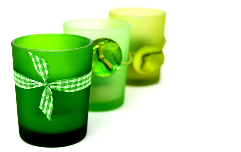 green color, tea light holder, group of objects, green, food and drink, drink, mood, candlestick, household equipment, white background, glass, cut out