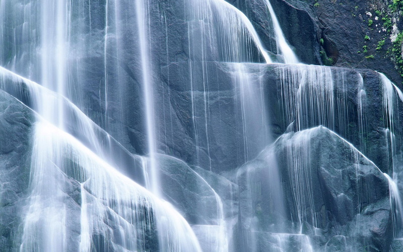 rock, blanket, nature and lan, falls, endless, flowing, tree, nature, gorgeous, 1080P, daylight, water, waterfalls