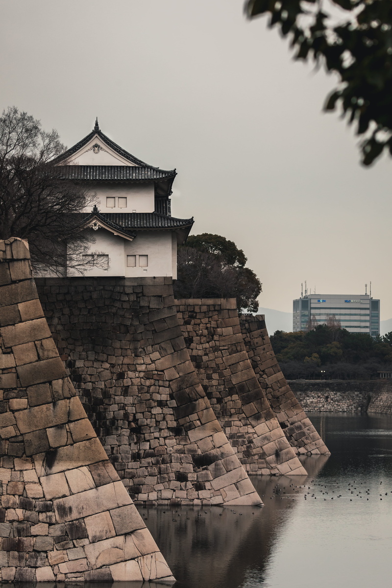 ōsaka-shi, built structure, modern, tourism, building exterior, day, plant, nature, 5K, sky, the past, tree, travel, history, japan, osaka, castle, 3-24 ōsakajō