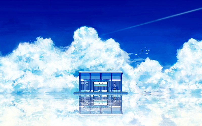 built structure, sky, low angle view, japanese, building exterior, day, building, no people, movie, artwork, protection, anime girls, security