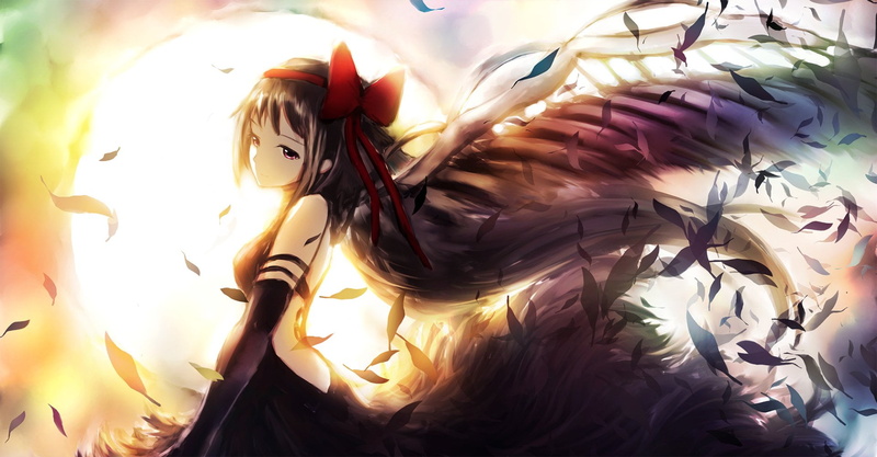 Homura Akemi, Puella Magi Madoka Magica, 1080P, human representation, sunlight, animal wildlife, digital composite, representation, vertebrate, day, low angle view