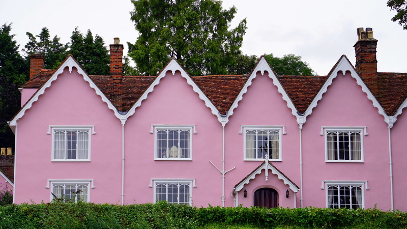 dusk, pink color, construction, window, sky, england, side by side, nature, hedge, english, built structure, 4K, outdoors, grass, britain, home, exterior