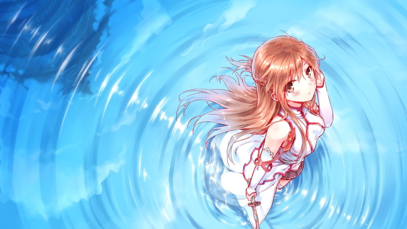 hd, girls, online, yuuki asuna, anime, art, people, 1080P, sword, yuuki, hottness, swords, long, asuna, hair, Anime Girls, Sword Art Online, long hair