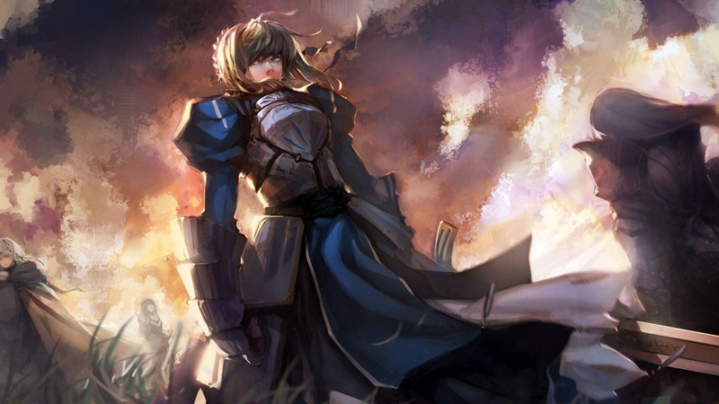 1080P, animated, stay, anime, male, saber, coat, fate-stay night, night, 1920x1080, illustration, fate, blue
