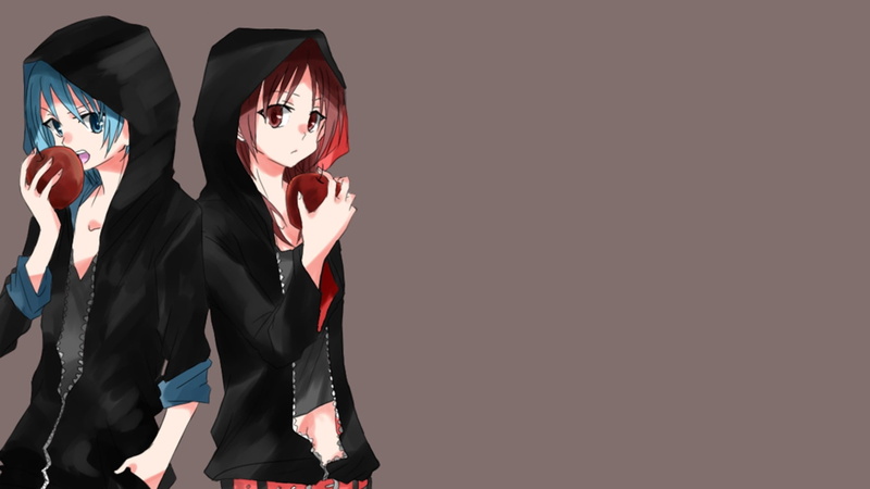miki, apple, anime, Miki Sayaka, kyouko, hoodie, hd, art, 1080P, sayaka, Mahou Shoujo Madoka Magica, girls, madoka, wallpape, shoujo, sakura, mahou, technology