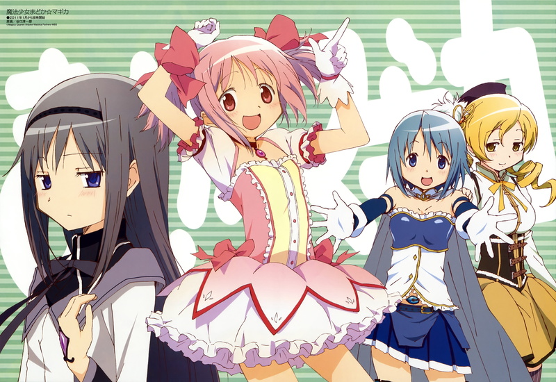 tomoe, miki, kaname, art, madoka, magica, shoujo, dress, Miki Sayaka, akemi, mami, 5K, anime, girls, mahou, Mahou Shoujo Madoka Magica, sayaka, hd, homura
