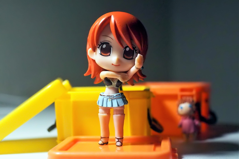 japanese, close-up, character, 4K, indoors, childhood, creativity, anime, young, cartoon, lady, child, adorable, figurine, orange color, still life, girl