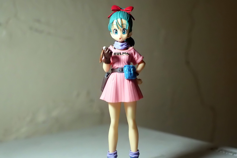 young adult, television, z, anime, front view, art and craft, real people, cute, indoors, series, ball, one person, 4K, bulma, standing, costume, small