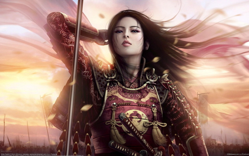 2012, 1080P, picture, female, 3d and abstract, samurai