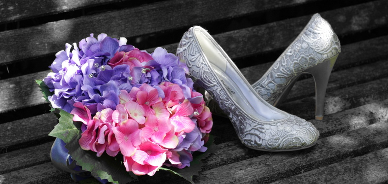 marriage, outdoors, flower arrangement, decoration, bride, married, nature, flower head, celebration, shoe, plant, freshness, love, springtime, bouquet