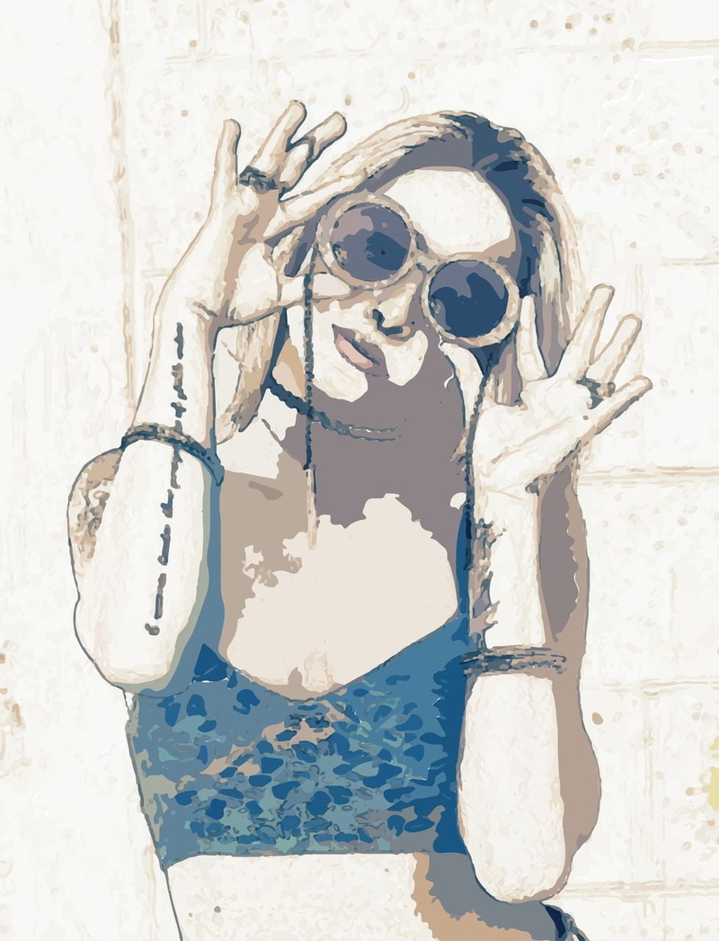 digital art, artwork, graphic design, vintage, 720P, modern, effects, women