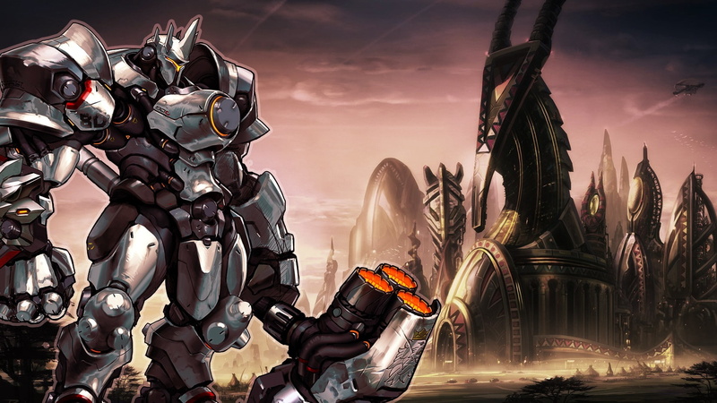 1080P, holding, livewirehd (Author), sky, video games, transportation, helmet, sunset, outdoors, headwear, real people, men, Reinhardt, crash helmet, nature