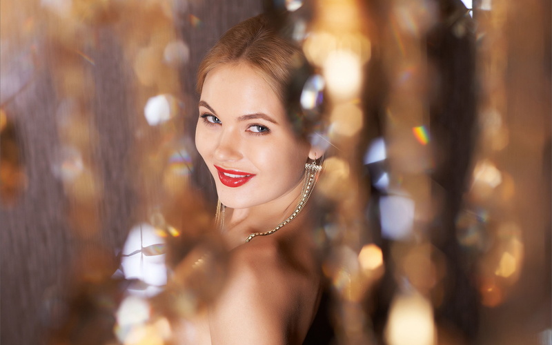 Talia Cherry, Looking At Viewer, glamour, Blonde, smiling, women, 2K