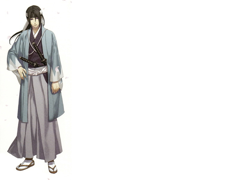 kimono, posture, hakuouki shinsengumi kitan, 720P, hijikata toshizou, brunette, arms, girl