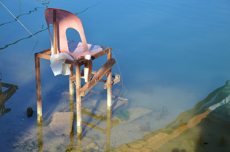 blue, agriculture, cloud - sky, architecture, no people, reflection, environment, ashtray, chair, water, tranquility, land, sky, sunlight, outdoors, beach