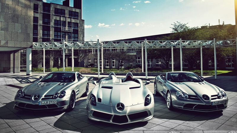 Three, 1080P, Sports, Cars, Mercedes, Benz, silver