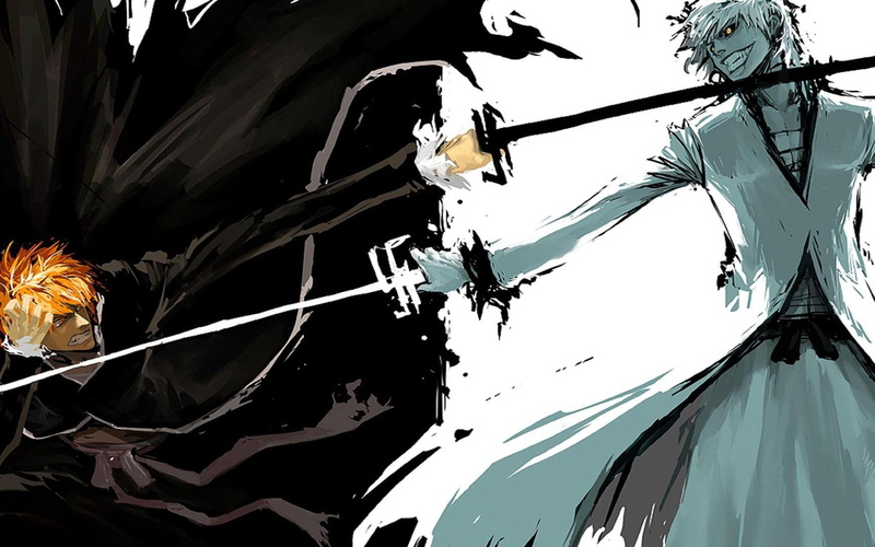 art, ichigo, bankai, hollow, anime, bleach, kurosaki, hd, Black, 720P