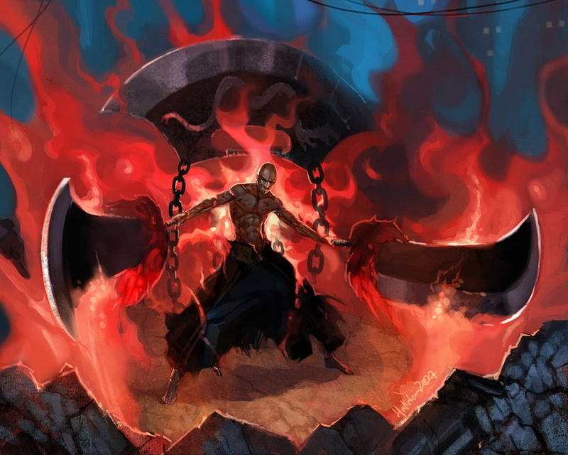 ikkaku madarame, ikkaku, anime, madarame, art, hd, 720P, bankai, bleach
