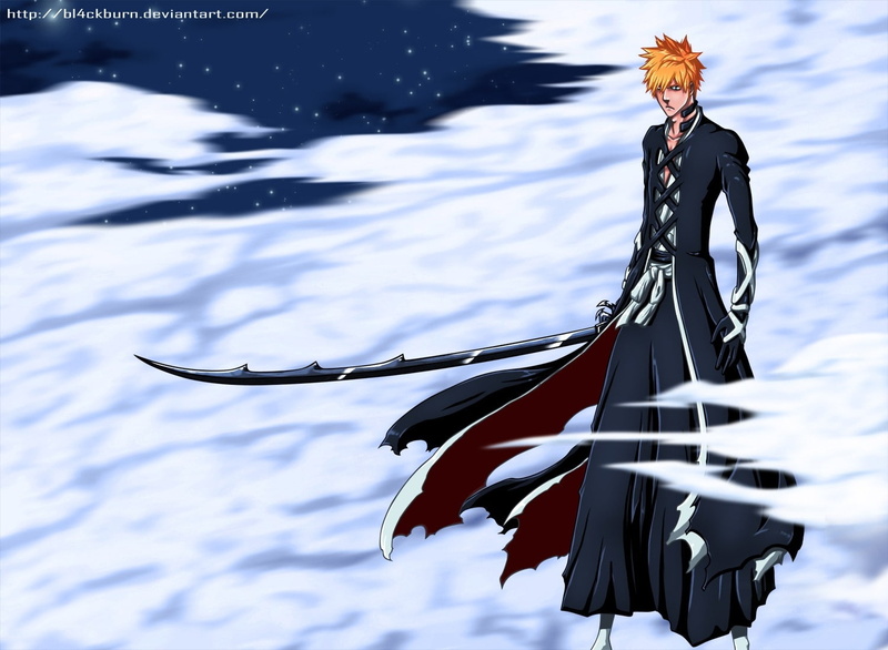720P, x, hd, kurosaki, art, drawings, anime, ichigo, kurosaki ichigo, bleach, bankai