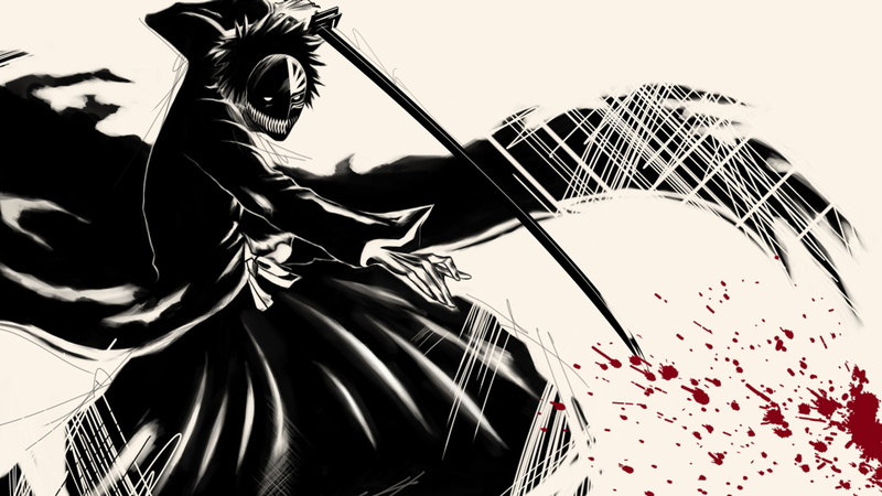 hollow, 1080P, bleach, ichigo, blood, zanpakuto