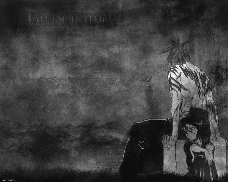renji, Kuchiki Rukia, kuchiki, 720P, tattoos, bleach, abarai, text, rukia, hd, monochrome, abarai renji, art