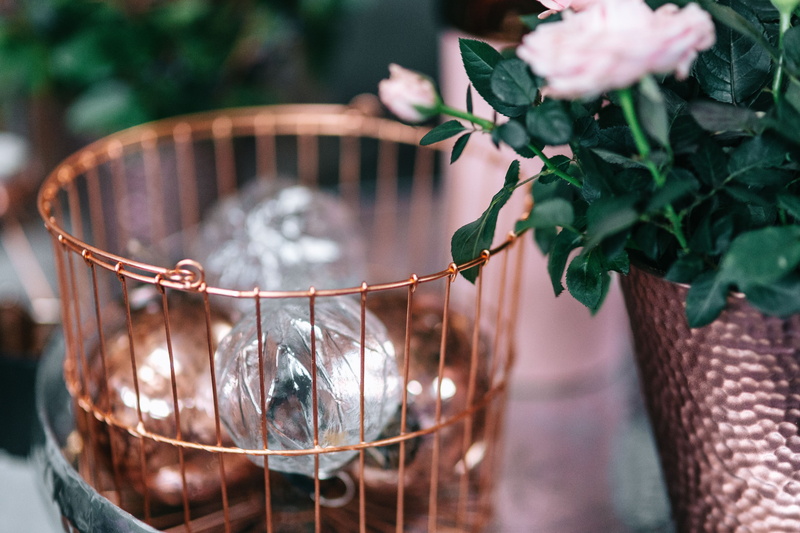 Christmas balls, focus on foreground, no people, flower, decor, container, close-up, xmas, plant part, freshness, basket, decoration, celebration, leaf