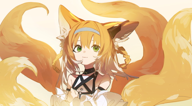 720P, anime, simple background, Aonogura, Arknights, anime girls