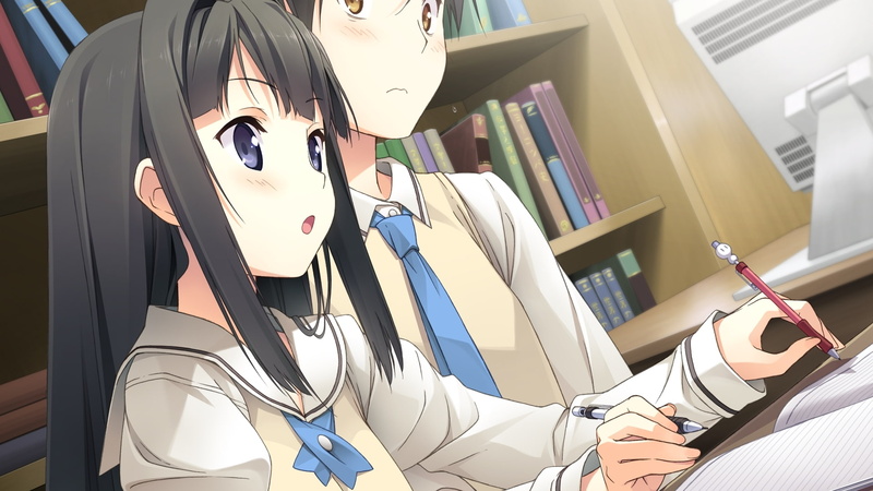 visual novel, studying, Anime, ayase sayuki, library, 1080P, your diary