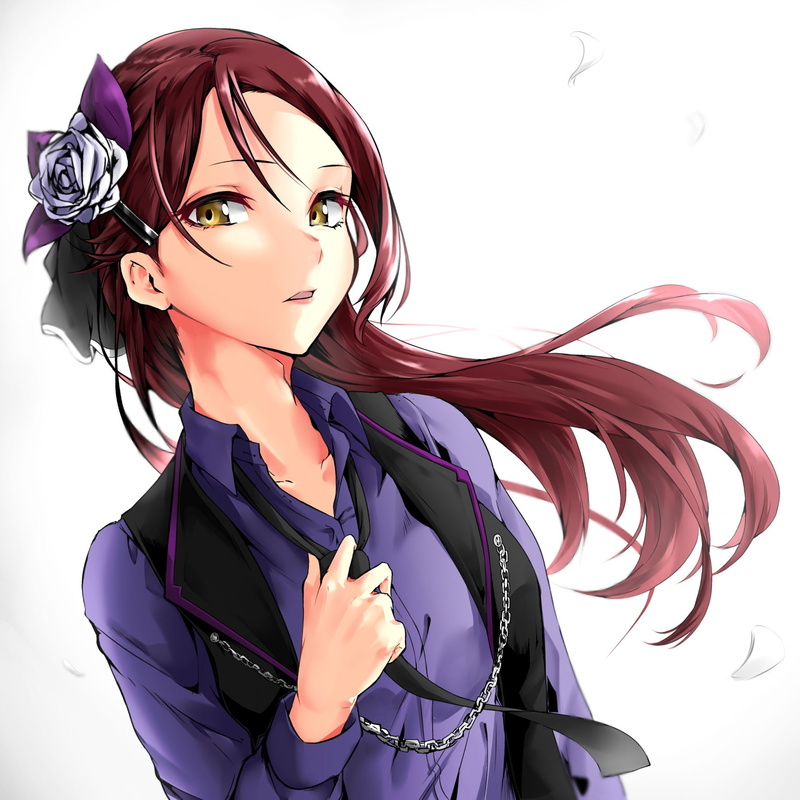 women, purple, young women, Sakurauchi Riko, anime, females, dyed hair, one person, studio shot, beautiful woman, adult, clothing, lifestyles, looking at camera