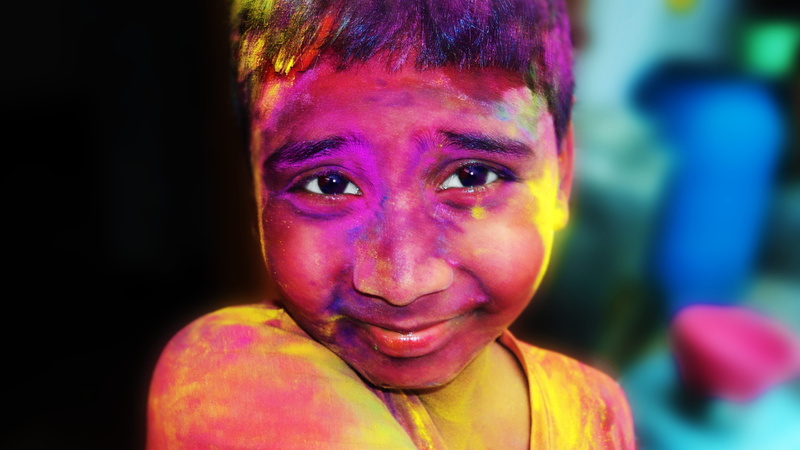 vivid, human body part, human face, child, color, powder, vibrant, culture, powder paint, portrait, body part, 4K, dye, offspring, looking at camera, multi colored