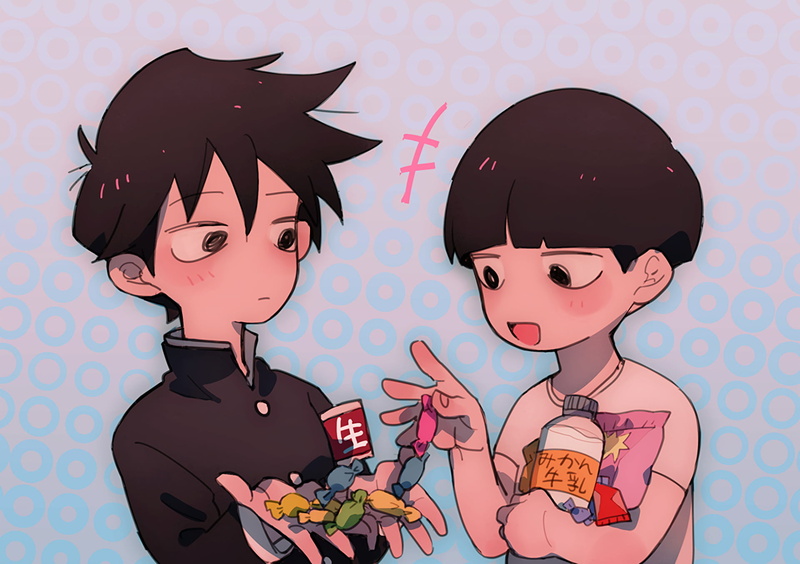 1080P, Ritsu Kageyama, sweet, boys, holding, sweet food, innocence, two people, Mob Psycho 100, girls, indoors, food, people, women, cute, food and drink