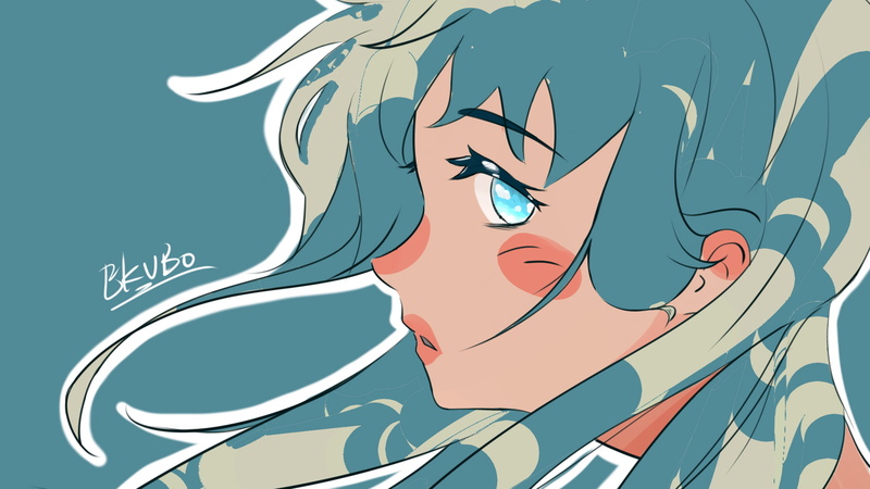 anime girls, 1080P, blue, Ekubo