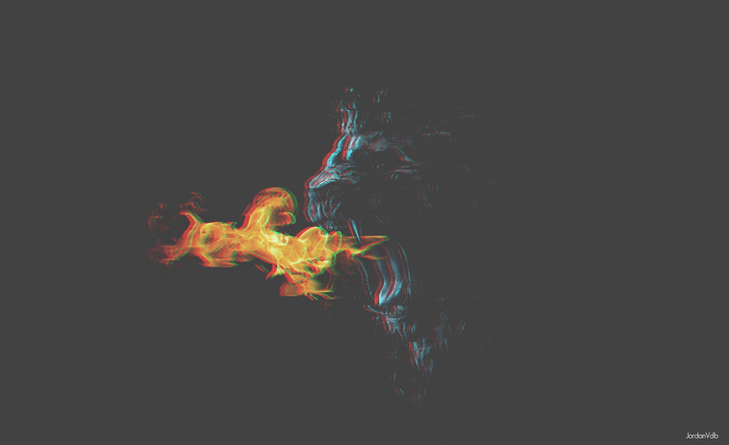 black background, copy space, 3D, changing form, pattern, no people, abstract, lion, water, creativity, nature, 5K, motion, fire - natural phenomenon